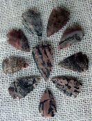 10 arrowheads reproduction specialty splotched arrowheads ks477