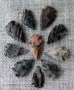 10 arrowheads reproduction specialty splotched arrowheads ks475