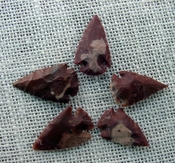 5 rusty arrowheads reddish reproduction bird points ks361