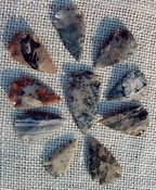 10 arrowheads speckled spotted reproduction arrowheads ks508