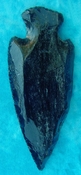 4.04" black obsidian spearhead reproduction black obsidian 0401