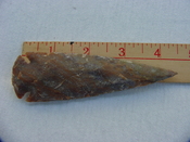 4 1/2  inch spearhead hand knapped reproduction jasper x140