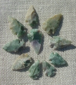 10 Light Green & multi color reproduction arrowheads ks593