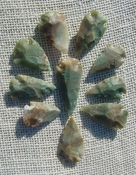10 Green with multi colors reproduction arrowheads ks592