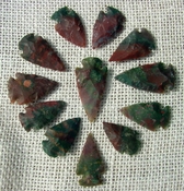 12  green with red multi colors reproduction arrowheads ks514