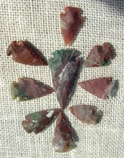 9  green with red multi colors reproduction arrowheads ks533