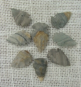 8 Grey stripped arrowheads reproduction arrow bird points ks599