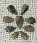 9 browns & tan arrowheads reproduction arrow bird points ks561
