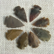 8 browns & tan arrowheads reproduction arrow bird points ks562