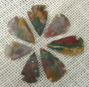 7 green with red multi colors reproduction arrowheads ks576