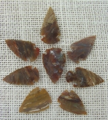 8 browns & tan arrowheads reproduction arrow bird points ks579