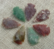 7  green with red multi colors reproduction arrowheads ks585