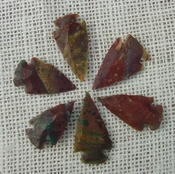6  green with red multi colors reproduction arrowheads ks588
