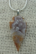 1.73" geode arrowhead necklace replica beautiful crystal kd43