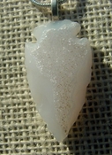 1.57" geode arrowhead necklace replica beautiful crystal kd362