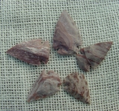 5 replica arrowheads striped stone arrowhead bird point sa364