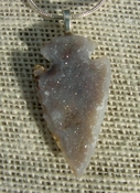 1.87" druzy arrowhead necklace reproduction drusy crystal kd395