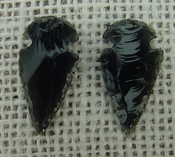 1 pair arrowheads for earrings black obsidian replica sa439