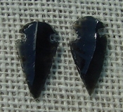 1 pair arrowheads for earrings black obsidian replica sa442