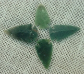 4 arrowheads green reproduction arrowheads bird points sa383