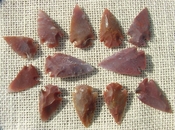 12 arrowheads maroon & red replica arrowheads bird points sa380