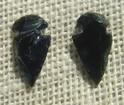 1 pair arrowheads for earrings black obsidian replica sa432