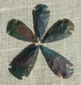 2" inch arrowheads 5 pack mixed colors replica.bird points sa741