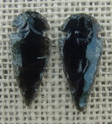 1 pair arrowheads for earrings black obsidian replica obe3