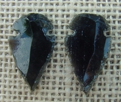 1 pair arrowheads for earrings black obsidian replica obe52