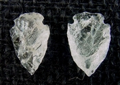 1 pair arrowheads for earrings clear crystal quartz replica cq30