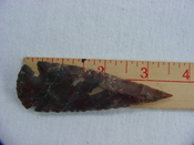 Reproduction spear head spearhead point 3 1/2  inch jasper x276