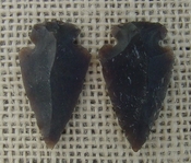 1 pair arrowheads for earrings stone dark replica point ae25