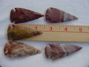 5 reproduction arrowheads 2 1/2 inch jasper arrowheads adc82wb