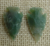 1 pair arrowheads for earrings stone green replica point ae56