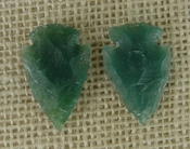 1 pair arrowheads for earrings stone green  replica point ae93