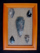 Framed arrowhead spearhead collections replica earthy tones fa15