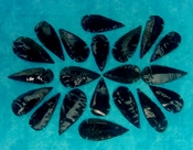 20 obsidian arrowheads reproduction 2"-3" black arrowheads ob136