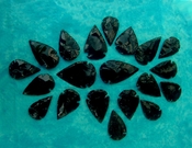 20 obsidian arrowheads reproduction 2"-3" black arrowheads ob134