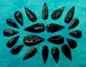20 obsidian arrowheads reproduction 2"-3" black arrowheads ob118