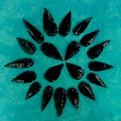 20 obsidian arrowheads reproduction 2"-3" black arrowheads ob129