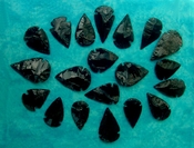 20 obsidian arrowheads reproduction 2"-3" black arrowheads ob132