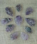 10 amethyst arrowheads crystals replica amethyst 1"-1 1/2" sp46