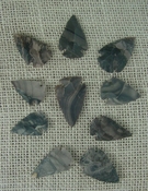 10 arrowheads earthy marbled stone replica arrow heads sp36