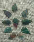 10 arrowheads multi color stone replica arrow heads sp25