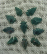 10 arrowheads dark green stone points replica arrow heads sp10