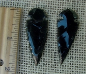 Pair of obsidian arrowheads for making custom jewelry ae216a