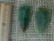 1 pair arrowheads earrings green color stone replica point ae205