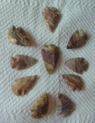10 arrowheads reproduction tans browns arrowheads points sa857
