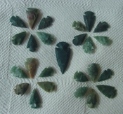 50 bulk arrowheads spearheads stone replica points green sa875