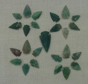 50 bulk arrowheads spearheads stone replica points green sa883